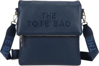 Generic The Tote Bag Premium Vegan Leather Crossbody Messenger Bag, Gold Hardware, Adjustable Shoulder Strap (Navy)
