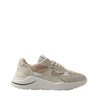 D.A.T.E. Sneakers, female, Beige, 4 UK, Beige Perforated Fabric Trainers