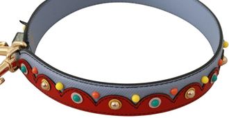 Dolce & Gabbana Mens Blue And Red Shoulder Strap Leather Handbag Accessory Bag