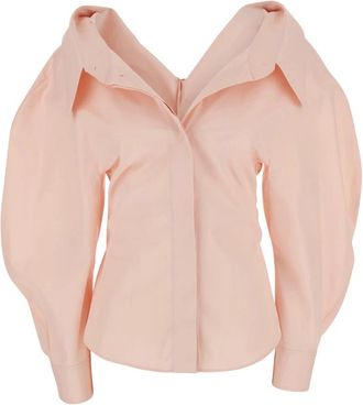 Givenchy Slashed Fitted Shirt - Dames - Overhemden - Roze - S - Katoen - Overhemden