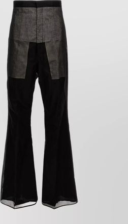 Rick Owens sheer panel wide leg high waist trousers
