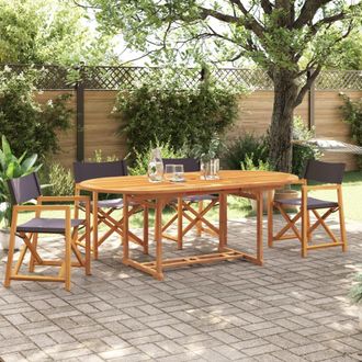 vidaXL Sillas De Jard&iacute;n Plegables 4 Unidades Tela Gris Oscuro Vidaxl
