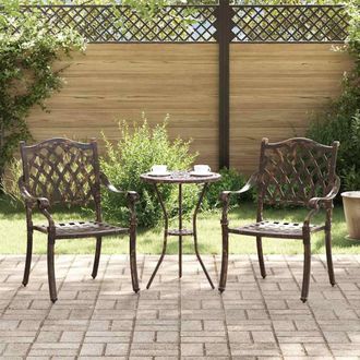 Berkfield Home Garden Chairs 2 pcs Bronze Cast Aluminium