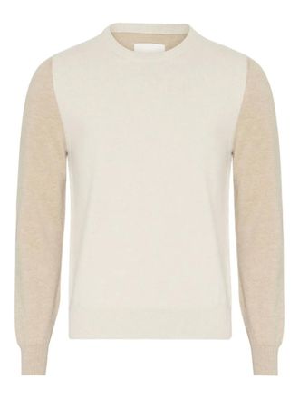Maison Margiela panelled crewneck sweater - men - Wool - M - Neutrals
