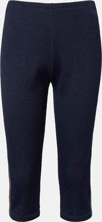Gucci Web Stripe ribbed-knit jersey capri pants
