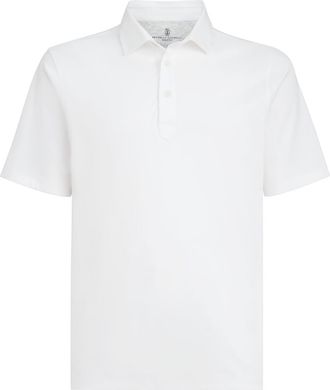 Brunello Cucinelli Polo with shirt collar in White at Nordstrom, Size Xxx-Large Eu