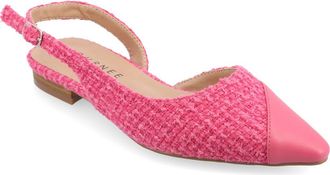 Journee Collection Daphnne Cap Toe Slingback Flat in Pink at Nordstrom Rack, Size 6.5