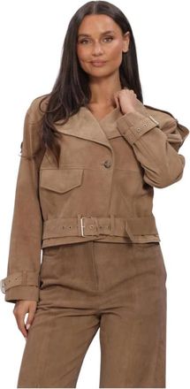Ibana Jassen, Dames, Bruin, 4Xs, Leer, Jalissa Suede Jacket