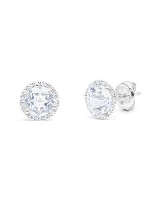 Diana M. Jewels Fine Jewelry 14K 1.61 Ct. Tw. Diamond & Quartz Halo Studs