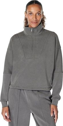 Sweaty Betty Sand Wash Funnel Neck Half Zip Womens Clothing Charcoal Grey : XS, Elastane/Modal/Polyester