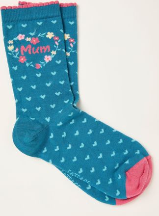 Fat Face FatFace Teal Blue Mum Socks