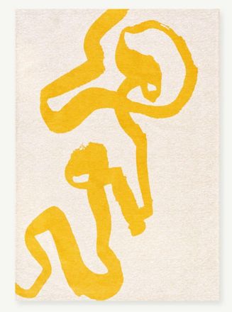 Novatrend Alfombra moderna tejida plana Amarillo Diam 240 cm