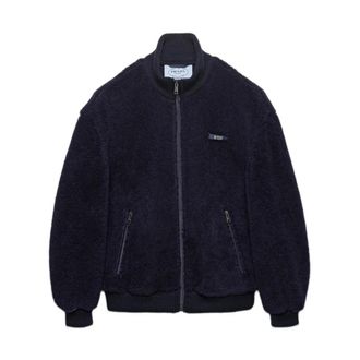 Prada Faux Fur & Shearling Jas - Dames - Jassen - Blauw - Maat: XS