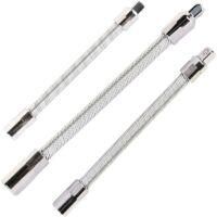 OEM Juego De 3 Extensiones Flexibles De Acero Inoxidable, Color Plata, 1/4, 3/8, 1/2 - Crezuo