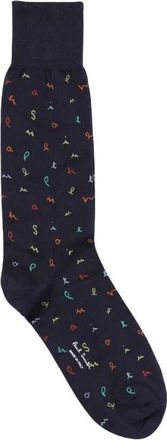 Paul Smith Calze Lettere - Heren - Sport - Blauw - Maat: ONE Size Katoen