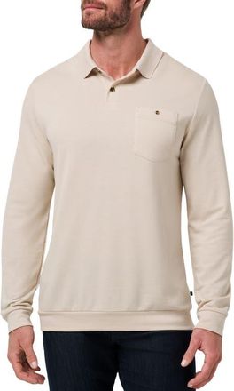 Travis Mathew December First Long Sleeve Pocket Polo in Italian Sand at Nordstrom, Size Xx-Large