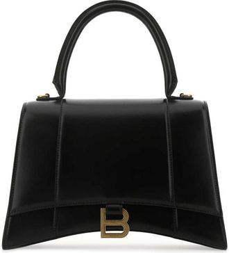 Balenciaga Black Leather Medium Hourglass Handbag