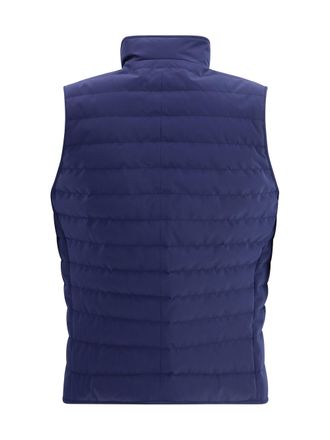 Brunello Cucinelli Mens Quilted Vest Jacket Blue Coloured-Geyser Polyester Padded & Down Coloured/geyser