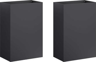 vidaXL Macetero De Jard&iacute;n 2 Uds. Negro 40 X 30 X 75 Cm Vidaxl