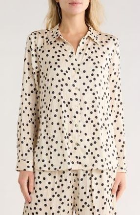 L'agence Argo Polka Dot Button Front Top in Ecru/Black Polka Dot at Nordstrom Rack, Size Small