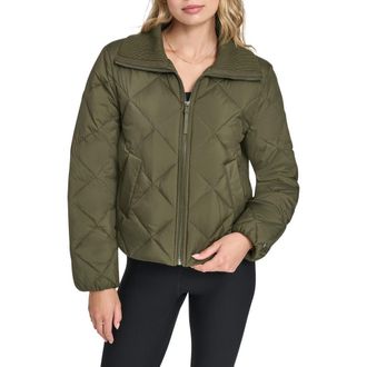 Champion Diamond Quilted Shawl Collar Jacket in Olive at Nordstrom Rack, Size X-Small