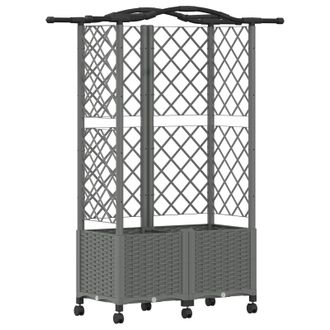 vidaXL Cama Elevada Con Trellis Y Techo Gris Claro 122 X 40 X 144 Cm Vidaxl