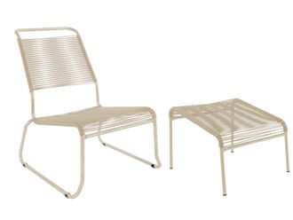 Schubiger M&ouml;bel Spaghetti-Kufen-Lounger-Hochlehner + Hocker S&auml;ntis