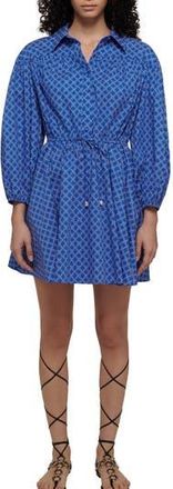 Derek Lam Arbi Long Sleeve Fit & Flare Shirtdress in Cobalt Multi at Nordstrom Rack, Size 4