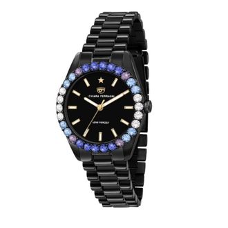 Chiara Ferragni Chiara Ferragni - Donna - R1953100502 - Everyday Total Black horloge met gekleurde zirkonen 34mm - Dames - Horloges - Zwart - ONE Size - Accessoires
