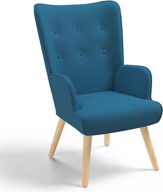 IDMarket Idmarket - Poltrona Scandinava Ivar In Tessuto Blu Anatra