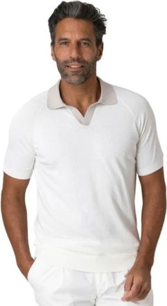Gran Sasso Skipper Collar Polo - Heren - V-hals truien - Wit - M - Truien & Vesten