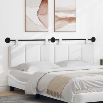 vidaXL Vidaxl Testiera Sospesa Con Luce Led Bianco Tessuto