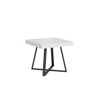 ITYhome Mesa extensible 90x90/194 cm efecto madera, fresno blanco