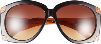 MCM 61mm Round Sunglasses in Black/Other /Gradient Brown at Nordstrom Rack