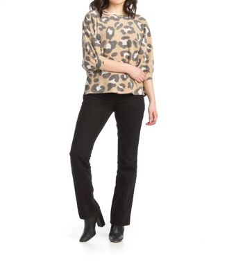 Papillon Brushed Leopard Dolman Sleeve Sweater In Mocha