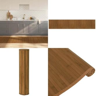 vidaXL Tappeto Rettangolare Marrone 80x400 cm in Bamb&ugrave; - Tappeto marrone - Tappeto moderno