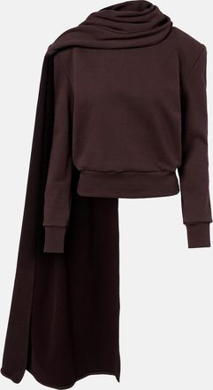 Magda Butrym Draped scarf-detail cotton sweatshirt
