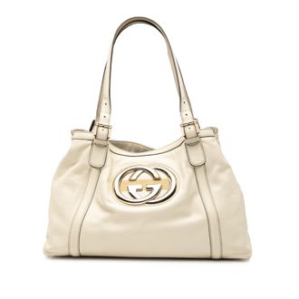Gucci Pre-owned Womens Leather Dialux Britt Tote - Ivory - One Size