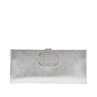 Roger Vivier Leather pouch with Pilgrim buckle Woman One Size