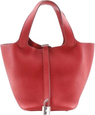 Herm&egrave;s Bolso de mano Pre-owned Picotin Lock 18 Clemence - Pre-owned - Mujer - Rojo - ONE SIZE