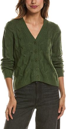 Fort&eacute; Cashmere Cable V-Neck Wool & Cashmere-Blend Cardigan