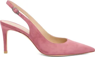 Stuart Weitzman 75 mm Stuart Power slingback pumps met puntige neus - Roze
