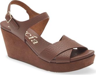 Pedro Garcia Aleyda Wedge Sandal in Chestnut Cervo at Nordstrom, Size 37.5