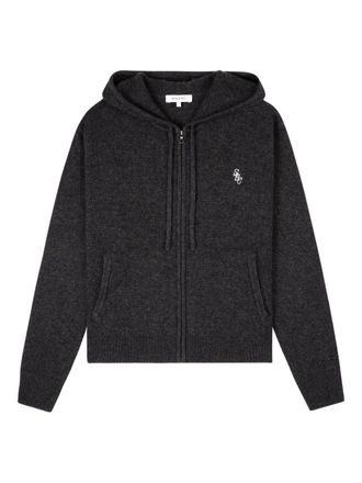 Sporty & Rich zip hoodie - women - Cashmere/Wool - M - Grey