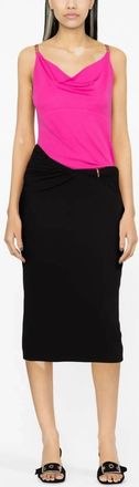 Versace La Greca Midi Skirt In Black