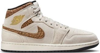 Nike Jordan Air Jordan 1 Mid Basketball Sneaker in Orewood Brown/Gold/White at Nordstrom, Size 10