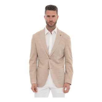 Paoloni Blazers, male, Beige, Size: 2XL G927 Jacket without lining decostruita