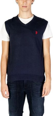 U.S.Polo Association Cotton Waistcoat Us 40 174001 - Heren - Spencers - Blauw - S - Katoen - Truien & Vesten
