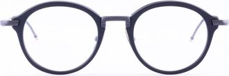 Thom Browne Rond Optisch Montuur - Heren - Brillen - Zwart - 49 MM - Accessoires