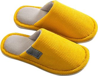 Generic Mens Womens Slippers Slip-On House Indoor Plush Fleece Slippers Couples Soft Sole Warm Winter Casual Footwear Home Shoes Lightweight Comfortable size 